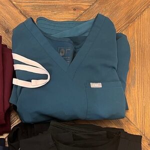 Figs Scrubs Set - Caribbean Blue (Small)